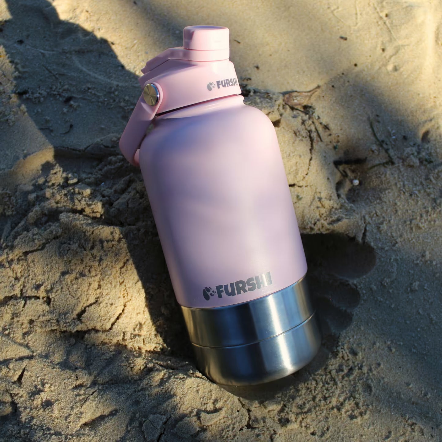 Pink Furshi Pet Owner and Dog Water Bottle