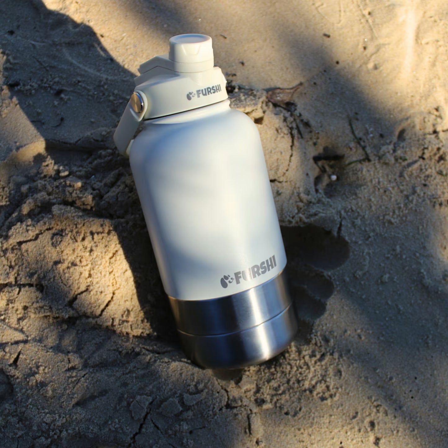 White Furshi Pet Owner and Dog Water Bottle