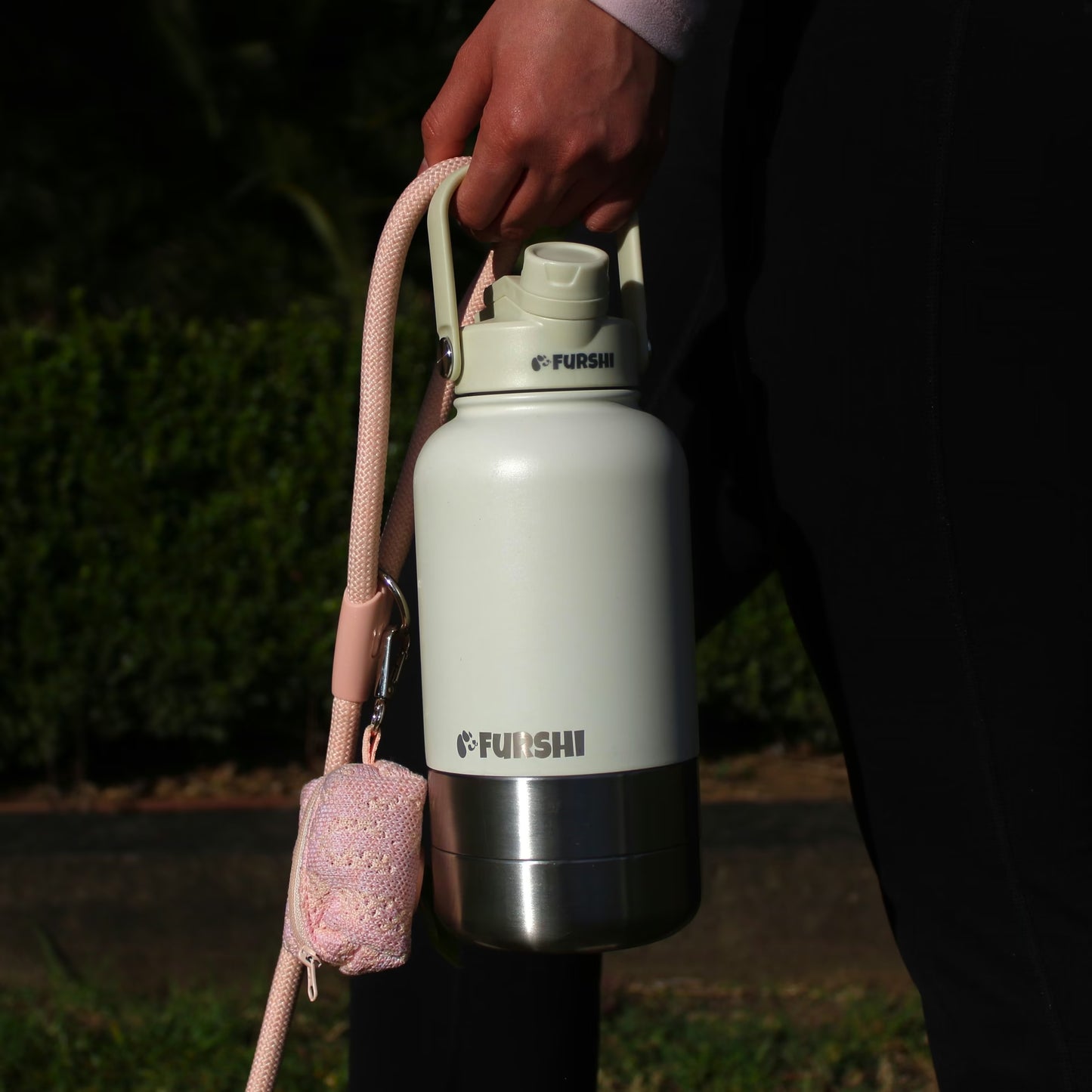 White Furshi Pet Owner and Dog Water Bottle