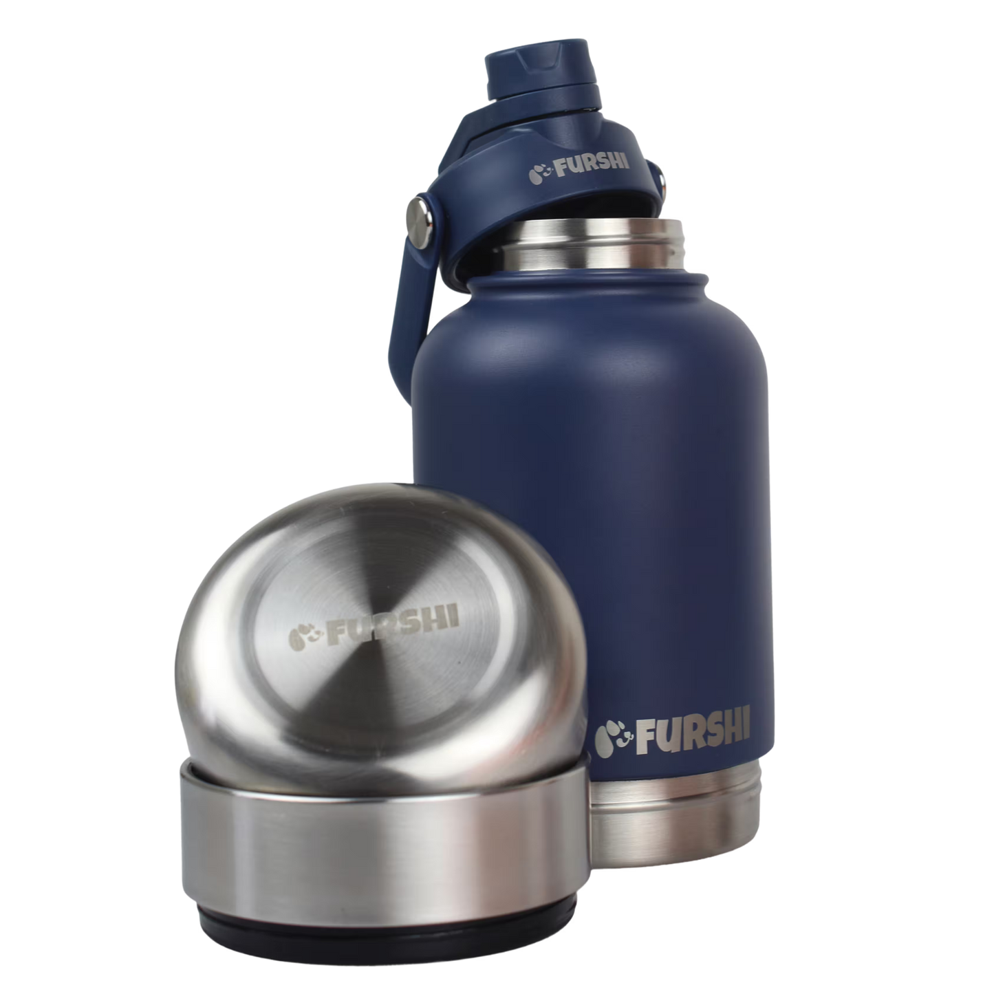 Navy Furshi Pet Owner and Dog Water Bottle
