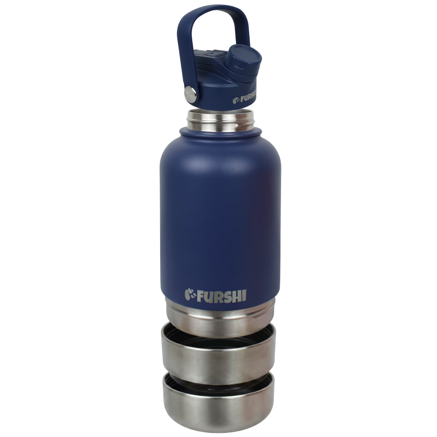 Navy Furshi Pet Owner and Dog Water Bottle