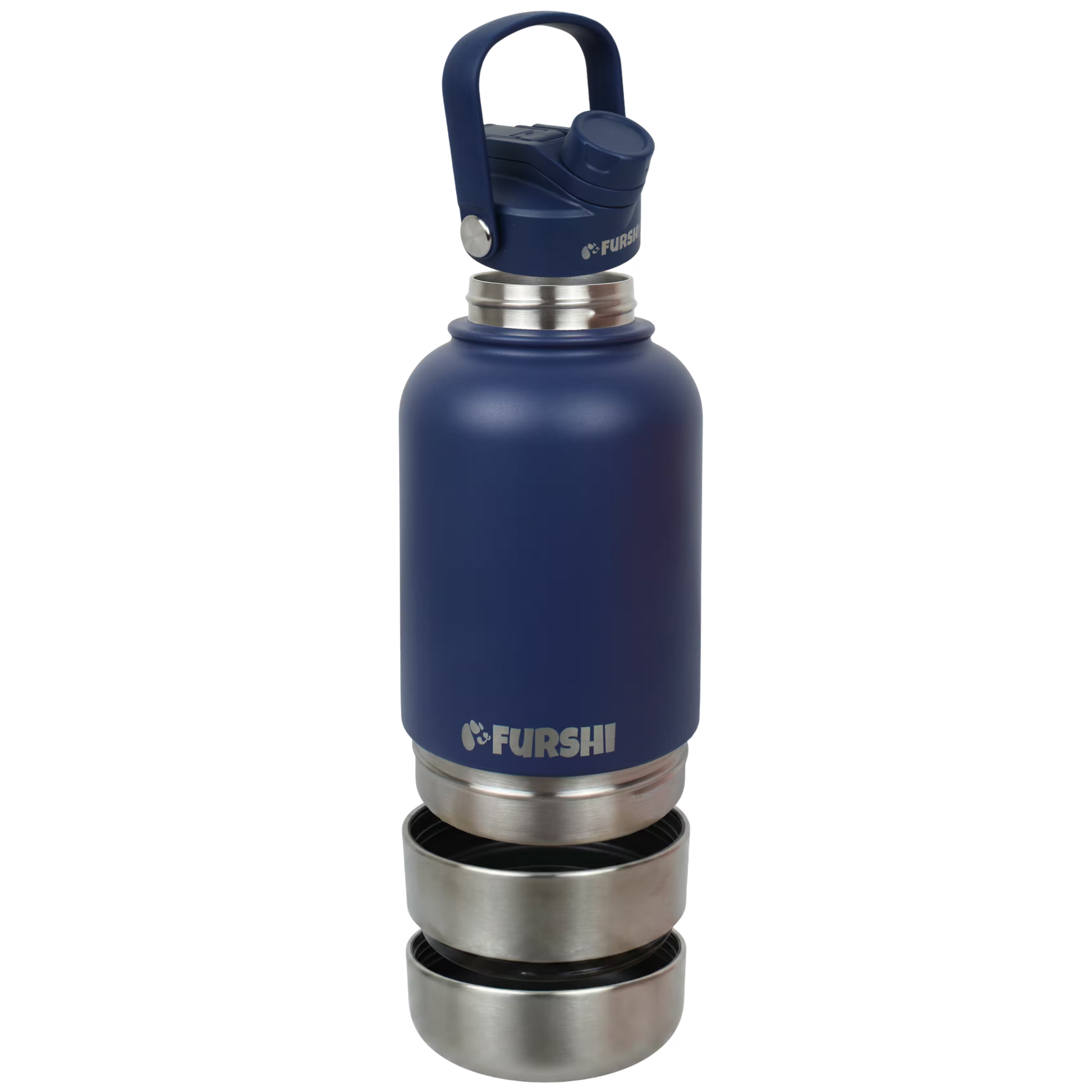 Navy Furshi Pet Owner and Dog Water Bottle