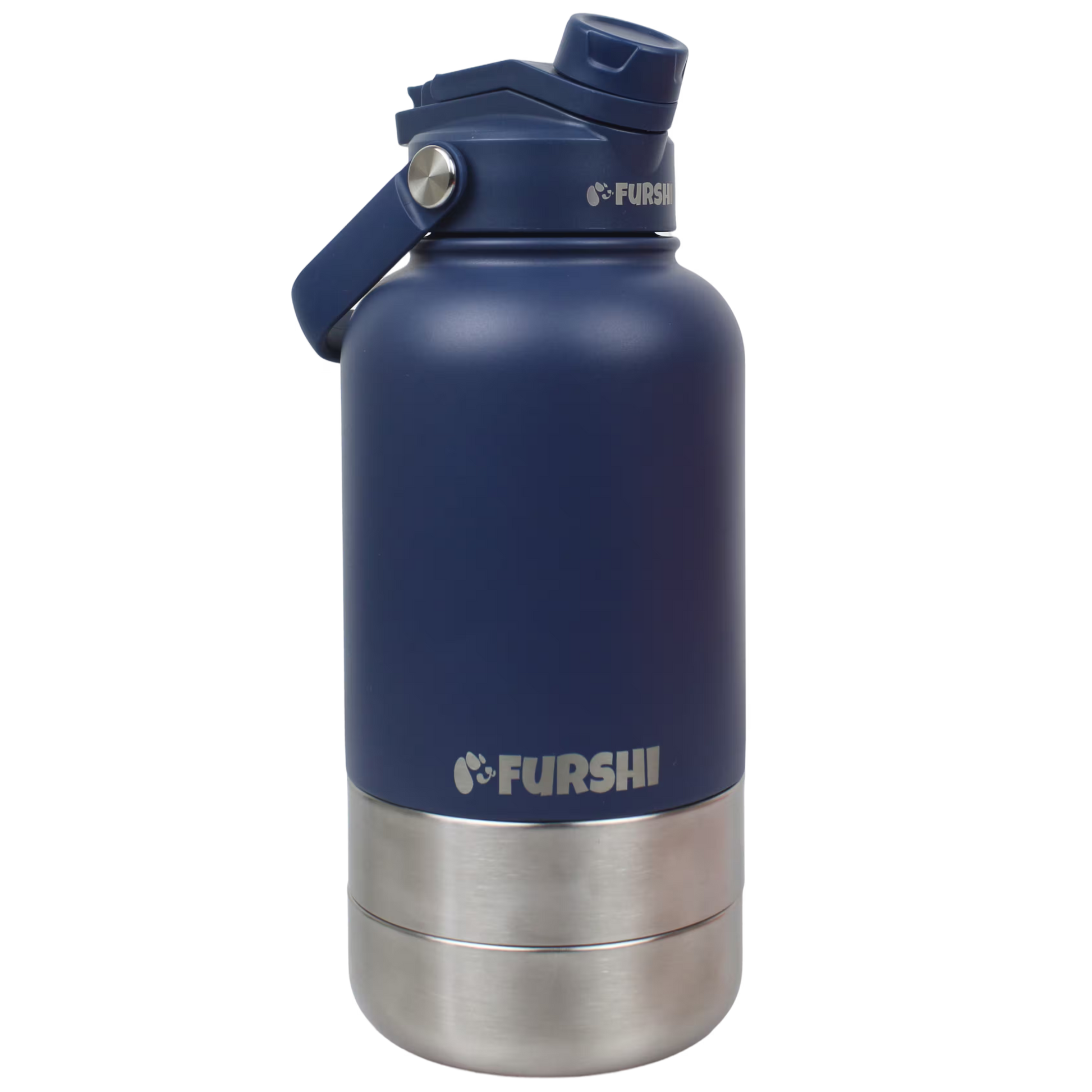 Navy Furshi Pet Owner and Dog Water Bottle