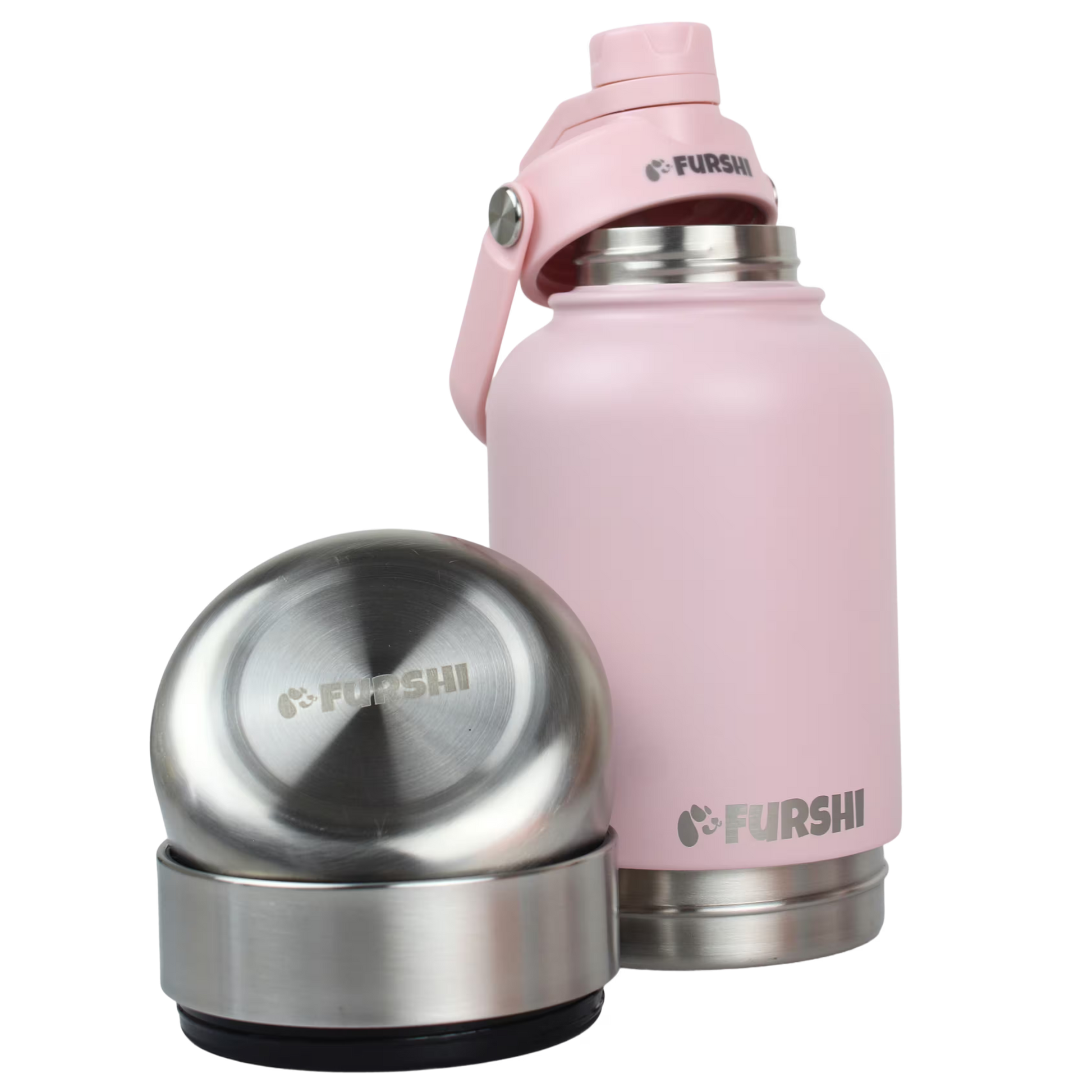 Pink Furshi Pet Owner and Dog Water Bottle