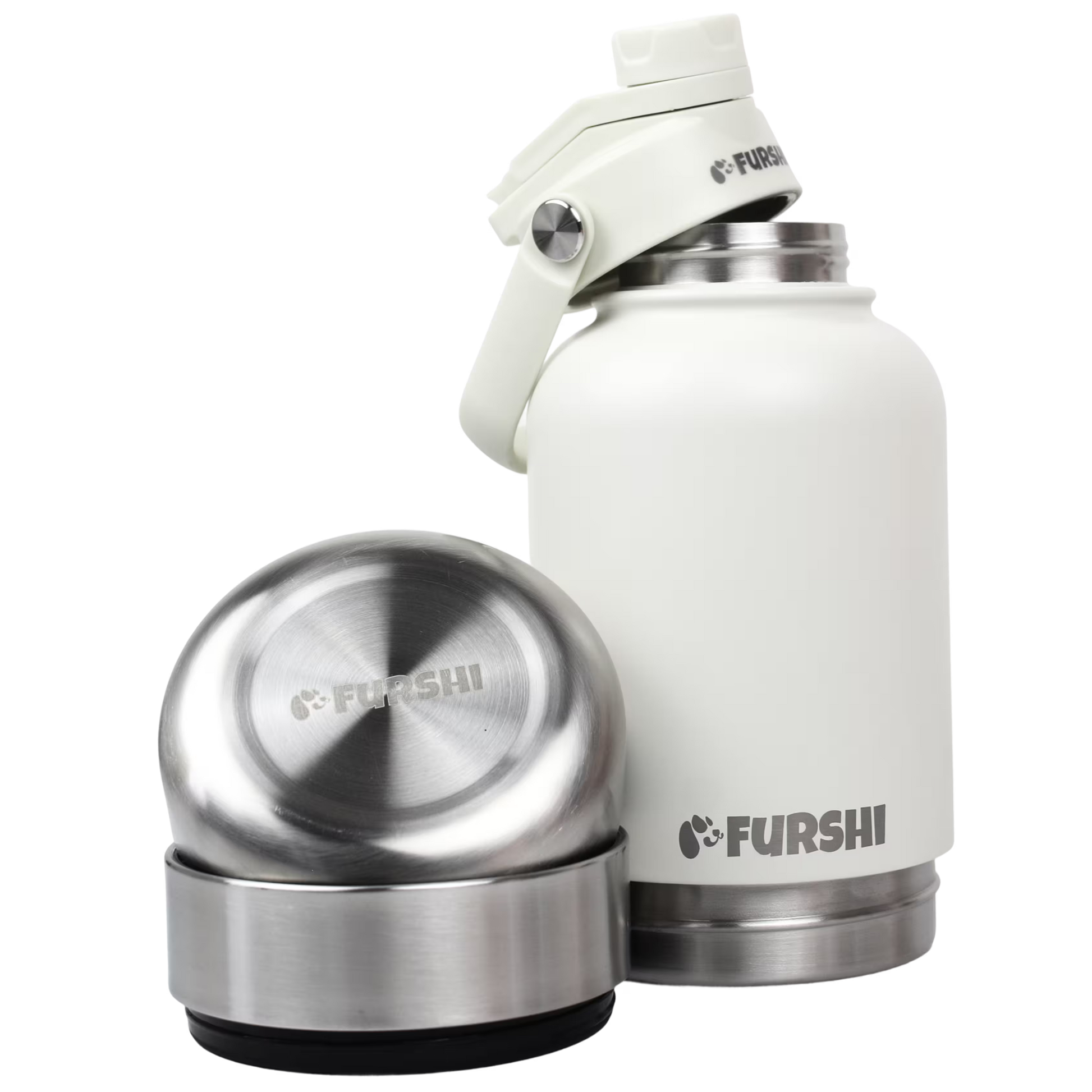 White Furshi Pet Owner and Dog Water Bottle