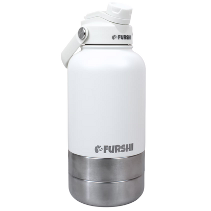 White Furshi Pet Owner and Dog Water Bottle