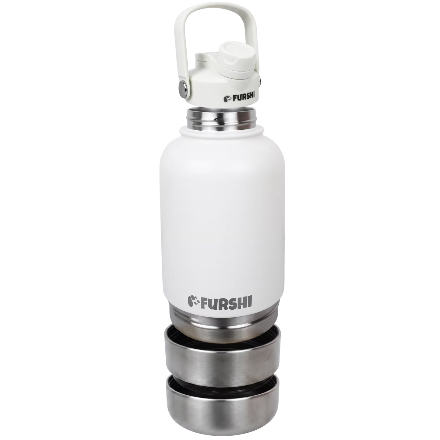 White Furshi Pet Owner and Dog Water Bottle