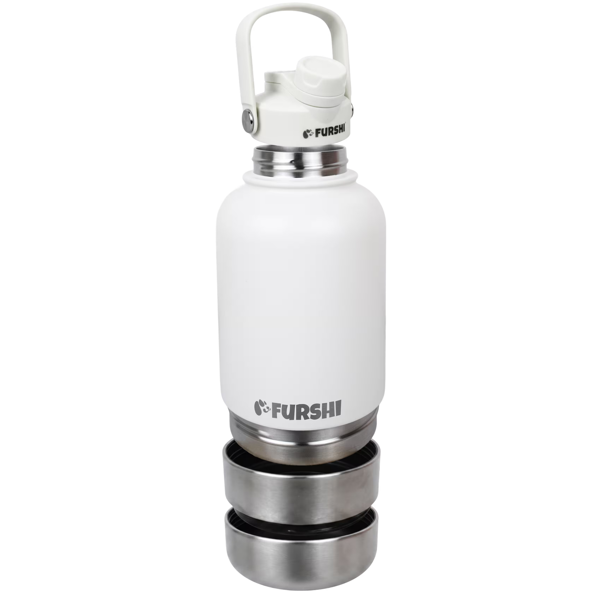 White Furshi Pet Owner and Dog Water Bottle