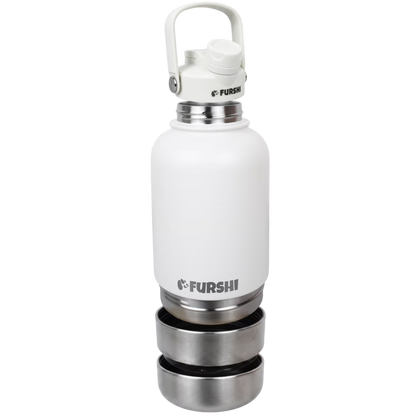 White Furshi Pet Owner and Dog Water Bottle