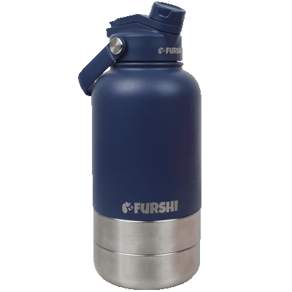 Navy Furshi Pet Owner and Dog Water Bottle